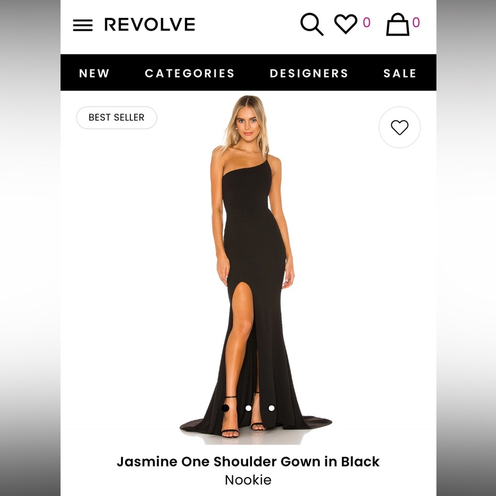 Nookie gown- Jasmine one shoulder size S
